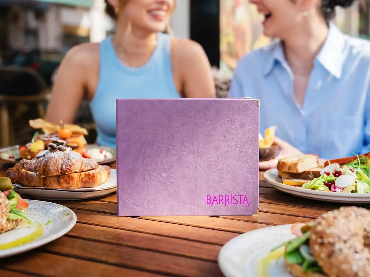 Gastronomie-Speisekarte Finesso Schrauben in Rot – Format A5 quer