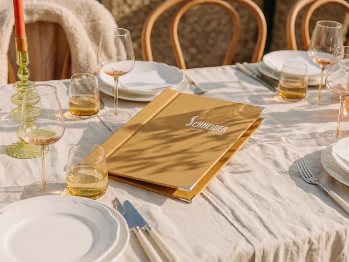 Gastronomie-Speisekarte Magnetix in Beige – Format A5 hoch