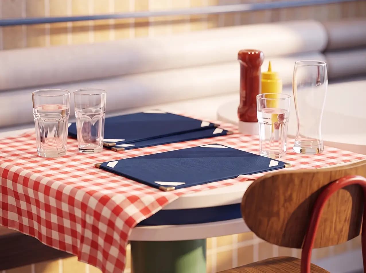 Speisekarten Bilder: Menuboard Schleifen (A4 quer) mit Board in Weiß