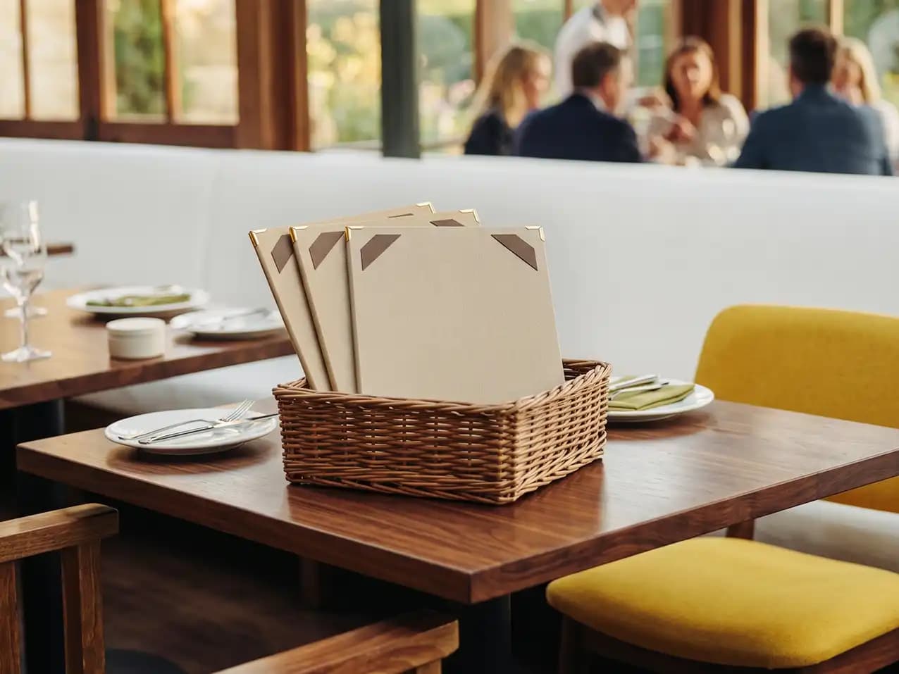 Menuboard Schleifen für die Gastronomie, A5 hoch, Farbton Grau – Speisekarten Bilder