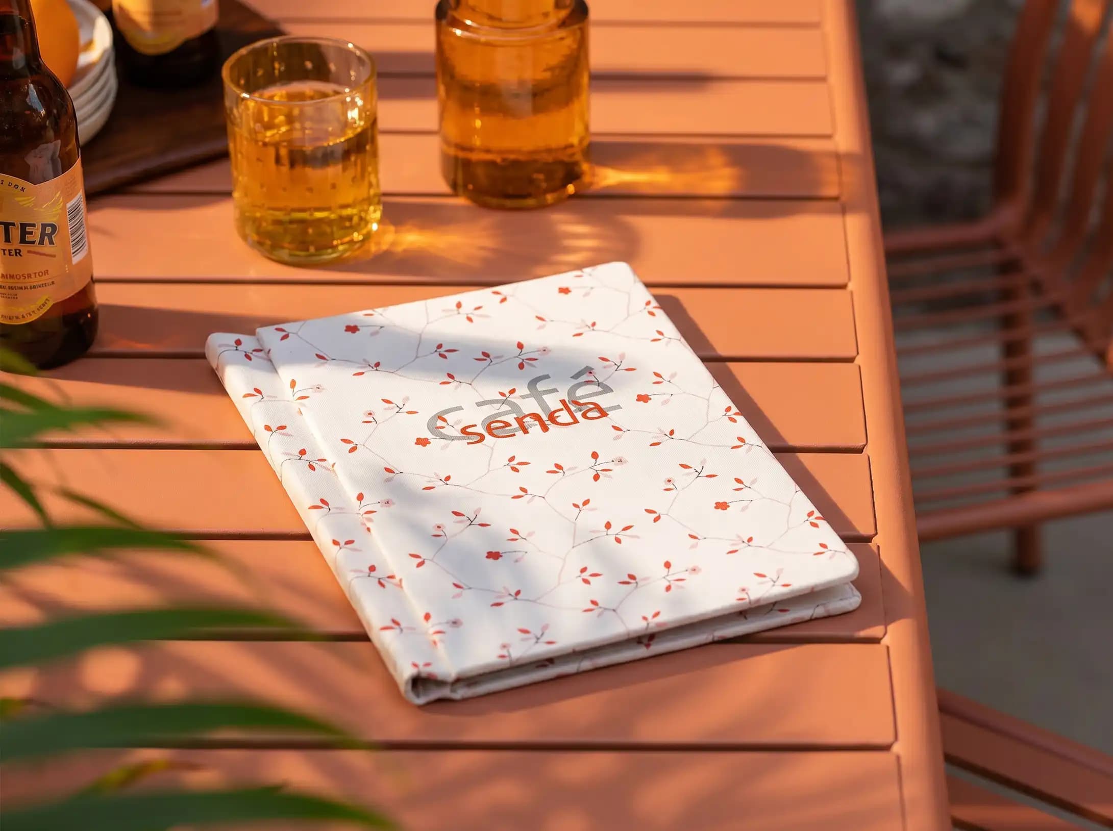 Quickin als Speisekarte im Format A5 hoch, Farbe Orange