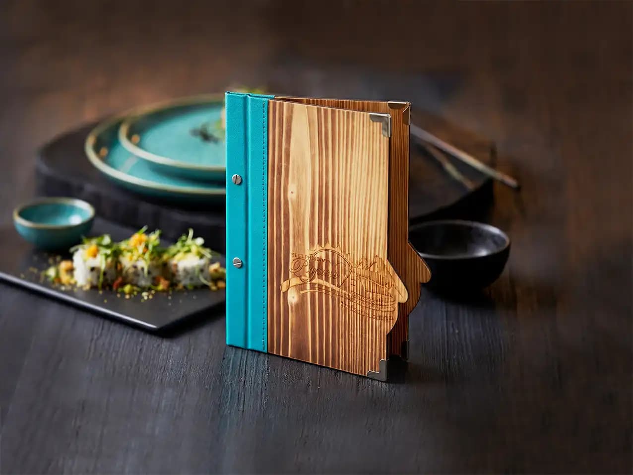 Gastronomie-Speisekarte Select in Schwarz – Format A5 hoch