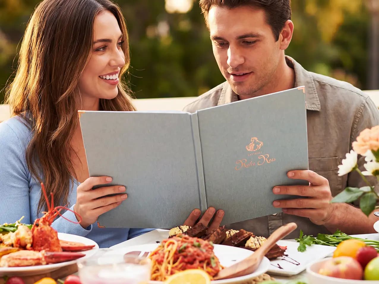 Gastronomie-Speisekarte Signmaster in Grau – Format A4 hoch