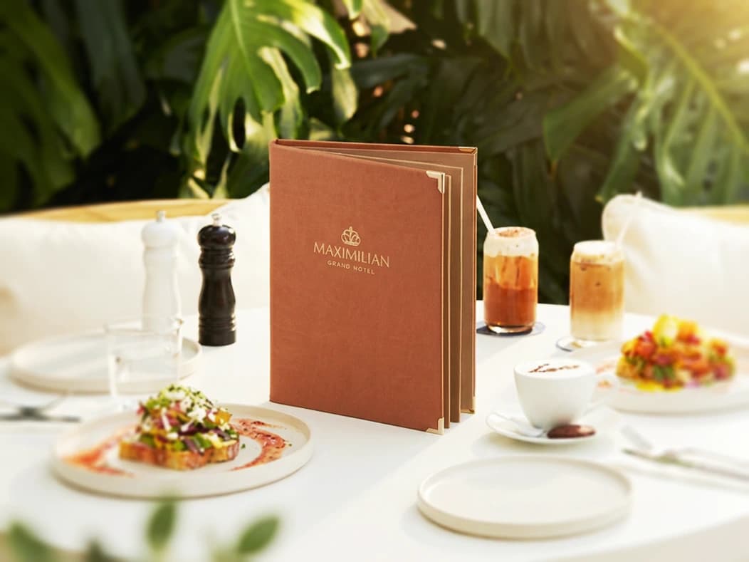 Gastronomie-Speisekarte Signmaster in Braun – Format A5 hoch