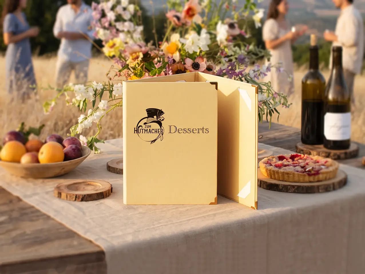 Gastronomie-Speisekarte Trio in Gold / Metallic – Format A5 hoch