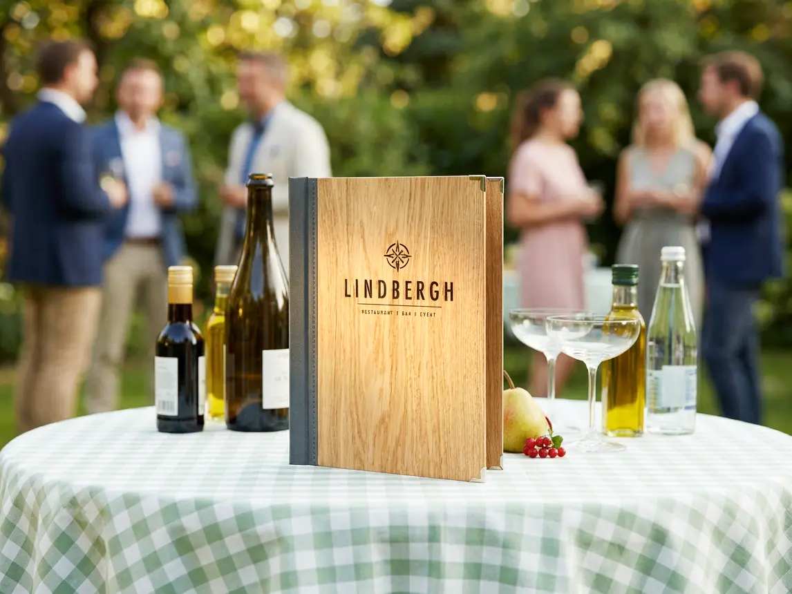 Gastronomie-Speisekarte Lingua in Gold / Metallic, Format A4 hoch – Speisekarten Bilder